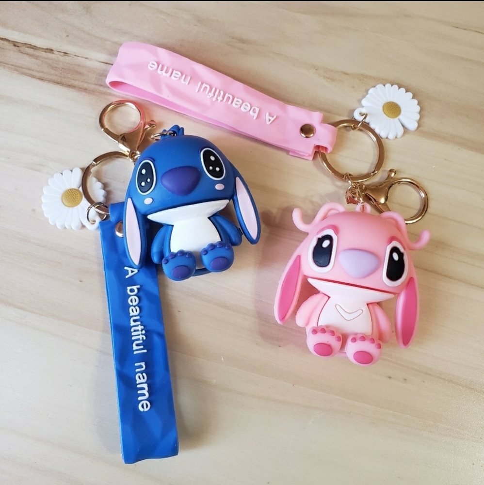 Lilo and Stich Keychains Bundle of 2 Big 3D Fashion Keychains